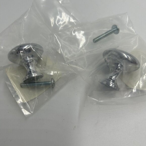 Lot of 2 Liberty Hardware P50154C-CHR-C Satin Chrome Round Cabinet Knob NEW - Picture 1 of 4